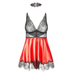 Babydoll och Tanga Eve Rosso Beauty Night Fashion 40-42 L/XL