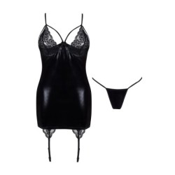 Babydoll A Tangá Gemma Čierna Beauty Night Fashion 40-42 L/XL