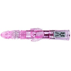 Polnilni Vibrator z Rotacijo in Stimulatorjem Throbbing Butterf