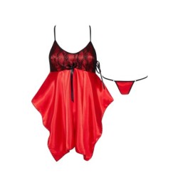 Babydoll A Tanga Julieta Rojo Beauty Night Fashion 36-38 S/M