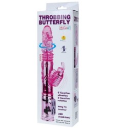 Polnilni Vibrator z Rotacijo in Stimulatorjem Throbbing Butterf