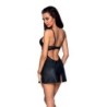 Babydoll și Tanga Loona Negru Passion 40-42 L/XL