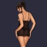 Lucita Obsessive musta babydoll ja stringit 40-42 L/XL