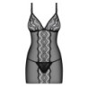Lucita Obsessive musta pitsiline pesukomplekt stringidega 40-42 L/XL