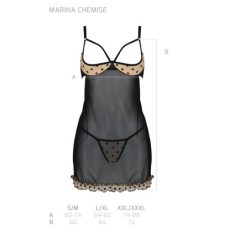 Babydoll i Tanga Marina Beige Devil Collection Passion 40-42 L/XL