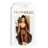 Nevalingas lėlytės „Penthouse“ juodas komplektas: viršutinė dalis ir stringai, dydis 40–42 (L/XL)