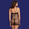 Obsessive Redella must pitsiline stringidega komplekt 40-42 L/XL
