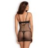 Obsessive Redella must pitsiline stringidega komplekt 40-42 L/XL
