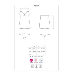 Obsessive Redella must pitsiline stringidega komplekt 40-42 L/XL