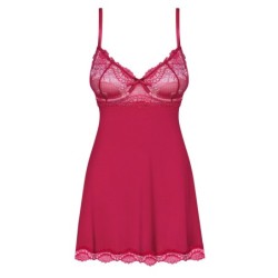 Babydoll și Tanga Rosalyne Obsessive Roșie 40-42 L/XL