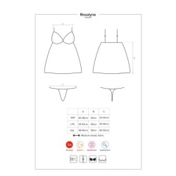 Babydoll og G-streng Rosalyne Obsessive Rød 40-42 L/XL