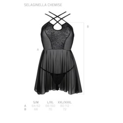 Babydoll Et String Selaginella Noir Eco Collection Passion 40-42 L/XL