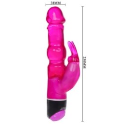 Waves Of Pleasure Fantasy Vibrator cu Rabbit Lila 23 Cm
