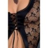 Babydoll Set met String Paars Zwart Passion 44-46 XXL/3XL