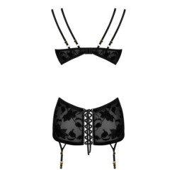 Babydoll A Tanga Xiomara Černá Beauty Night Fashion 40-42 L/XL