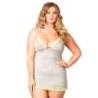 Leg Avenue Seraphina babydoll set in grote maat grijs 46-48 3XL/4XL