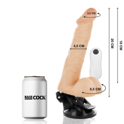 Vibrator z gibljivim delom, daljinskim upravljalnikom, naraven, 20 cm -O- 4,5 cm