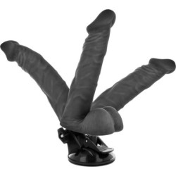 Must 20 cm pikkune ja 4,5 cm laiune liigendatud vibraator kaugjuhtimispuldiga