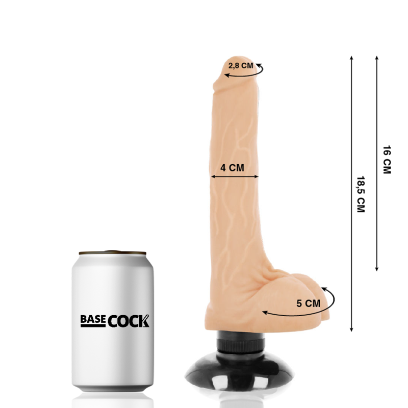 Realistischer 2-in-1 Vibrator Naturgetreu 18,5 Cm -O- 4 Cm