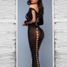 Bodystocking Cr-4646 Zwart Chilirose 36-38 S/M