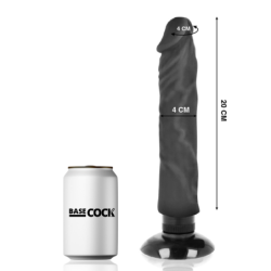 Realistični Vibrator 2-1 Natural Crni 20 Cm -O- 4 Cm