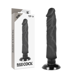 Realistický vibrátor 2 v 1 Natural Černý 20 cm -O- 4 cm