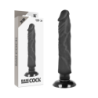 Realistický vibrátor 2 v 1 Natural Černý 20 cm -O- 4 cm