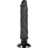 Realistický vibrátor 2 v 1 Natural Černý 20 cm -O- 4 cm