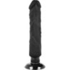 Realistični vibrator 2-v-1 Naraven Črn 20 cm -O- 4 cm