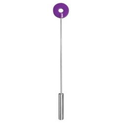 Fusta Ouch! Leather Circle Tipped Metal Crop Violet