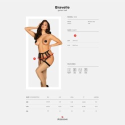 Bravelle Obssessive musta sukkanauhaliivi ja stringit 40-42 L/XL