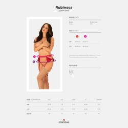 Sukahoidja ja stringid avatud jalgevahega Rubinesa Obsessive 40-42 L/XL