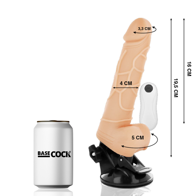 Realistični Vibrator z Daljinskim Upravljalnikom Naraven Z Modami 19.5 Cm -O- 4 Cm