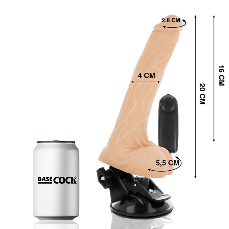 Vibromasseur Réaliste Télécommandé Naturel Avec Testicules 20 Cm -O- 4 Cm
