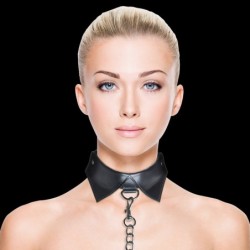 Coleira Com Trela Ouch! Exclusive Collar With Leash Preta