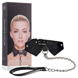 Kakla siksna ar pavadu Ouch! Exclusive Collar With Leash Melna
