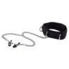 Veclro Halsband Met Tepelklemmen Ouch! Zwart