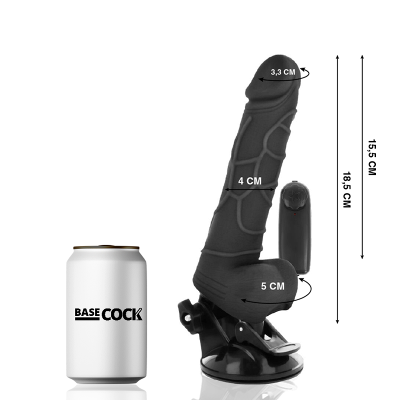 Realistični Vibrator z Daljinskim Upravljalnikom Črn 18.5 Cm -O- 4Cm