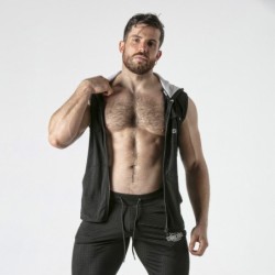 Бял суитшърт с качулка Locker Gear 46 3XL