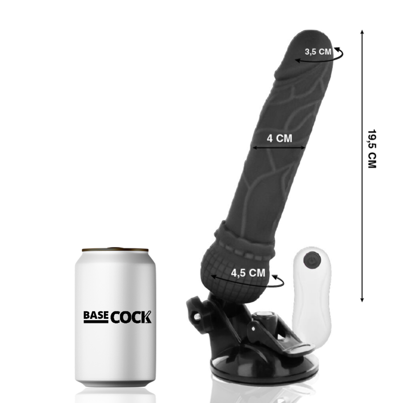 Realistic Black Remote Control Vibrator 19.5 Cm -O- 4 Cm Realistic Black Remote Control Vibrator 19.5 Cm -O- 4 Cm