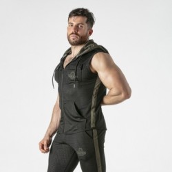 Gilet con cappuccio color cachi Locker Gear 44 XXL