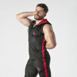 Gilet con cappuccio rosso Locker Gear 44 XXL