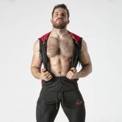 Червен суитшърт с качулка Locker Gear 46 3XL