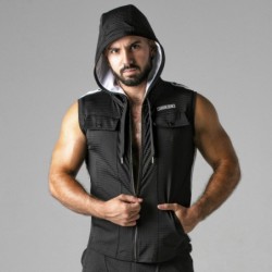 Vestă Look At Harder Hoody Albă Locker Gear 42 XL