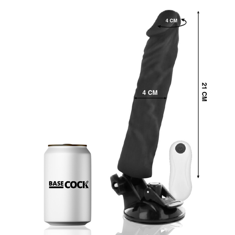 Realistični Vibrator s Daljinskim Upravljačem Crni 21 Cm -O- 4 Cm
