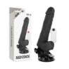 Realistlik vibraator, must, munanditega, kaugjuhtimispuldiga, 19,5 cm -O- 4 cm