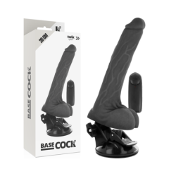 Realistični Vibrator s Daljinskim Upravljanjem Crni s Testisima 20 Cm -O- 4 Cm