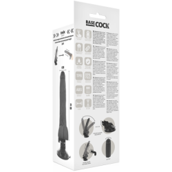 Realistični Vibrator s Daljinskim Upravljanjem Crni s Testisima 20 Cm -O- 4 Cm