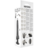 Realistlik vibraator, must, puldiga, munanditega, 20 cm -O- 4 cm