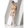 Strømper med Strømpebåndseffekt S023 Hvide Erotic Line Passion